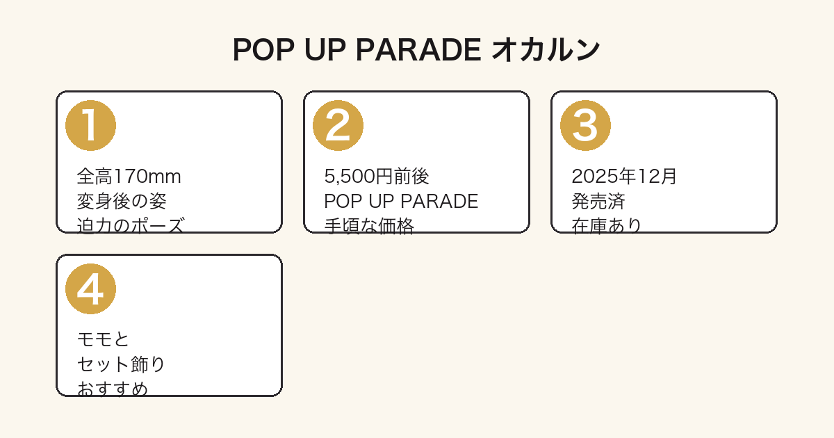 POP UP PARADE オカルン(変身)の特徴(全高・価格・発売・セット情報)