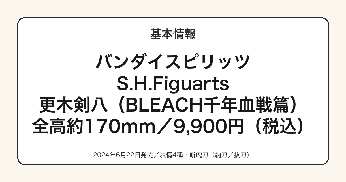 S.H.Figuarts 更木剣八の基本スペック