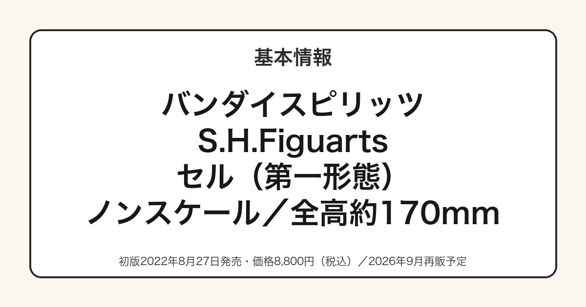 S.H.Figuartsセル第一形態の基本スペック