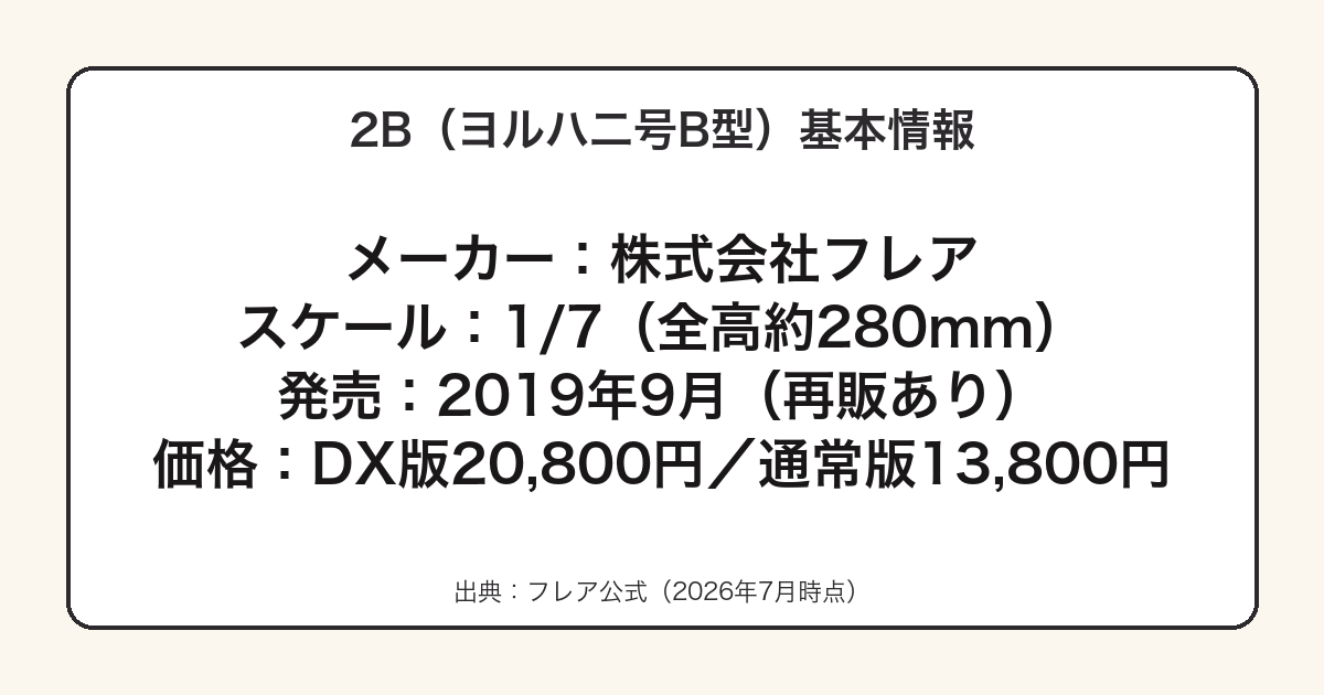 2B(ヨルハ二号B型)1/7スケールフィギュアの基本情報まとめ