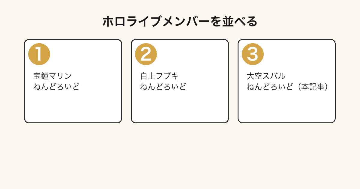 ホロライブのねんどろいどを並べて集める3ステップ