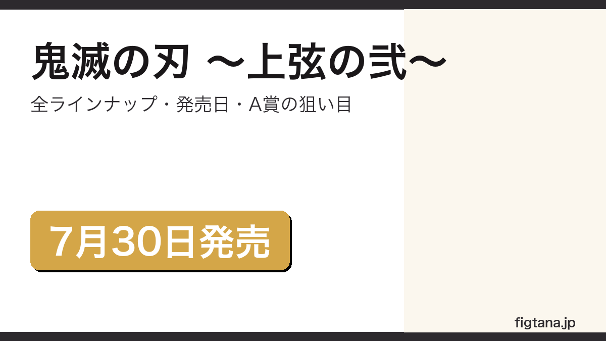 一番くじ 鬼滅の刃 ~上弦の弐~の全ラインナップと発売日を解説するアイキャッチ画像