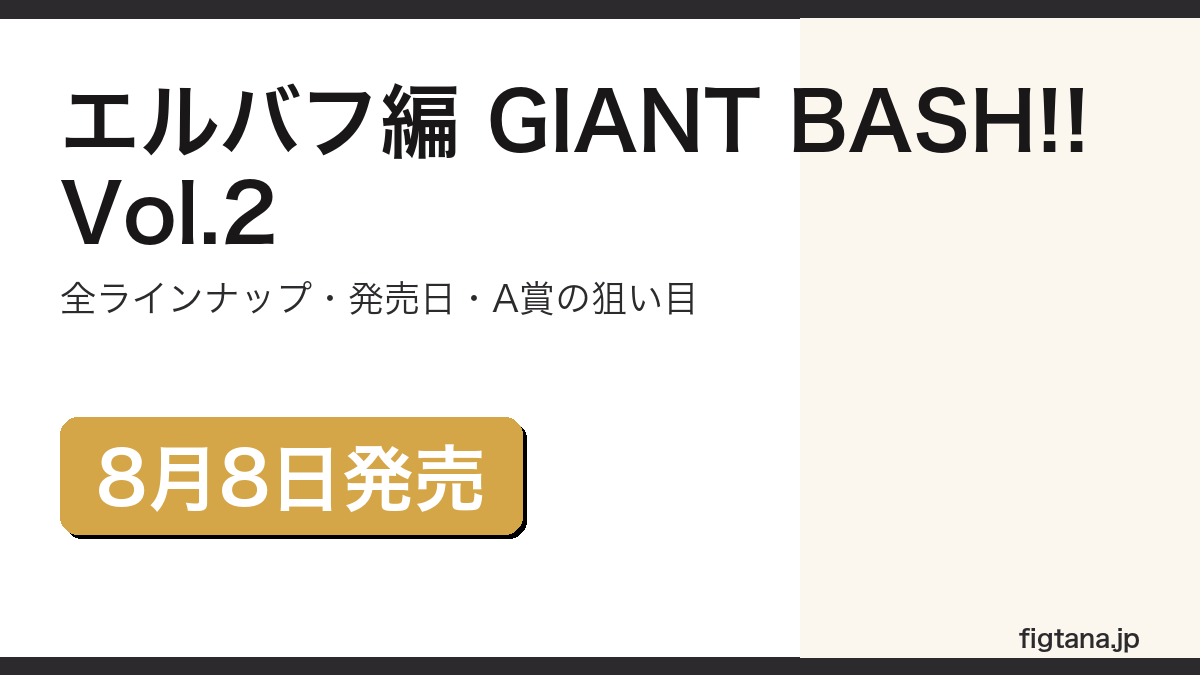 一番くじ ワンピース エルバフ編 GIANT BASH!! Vol.2の全ラインナップと発売日を解説するアイキャッチ画像