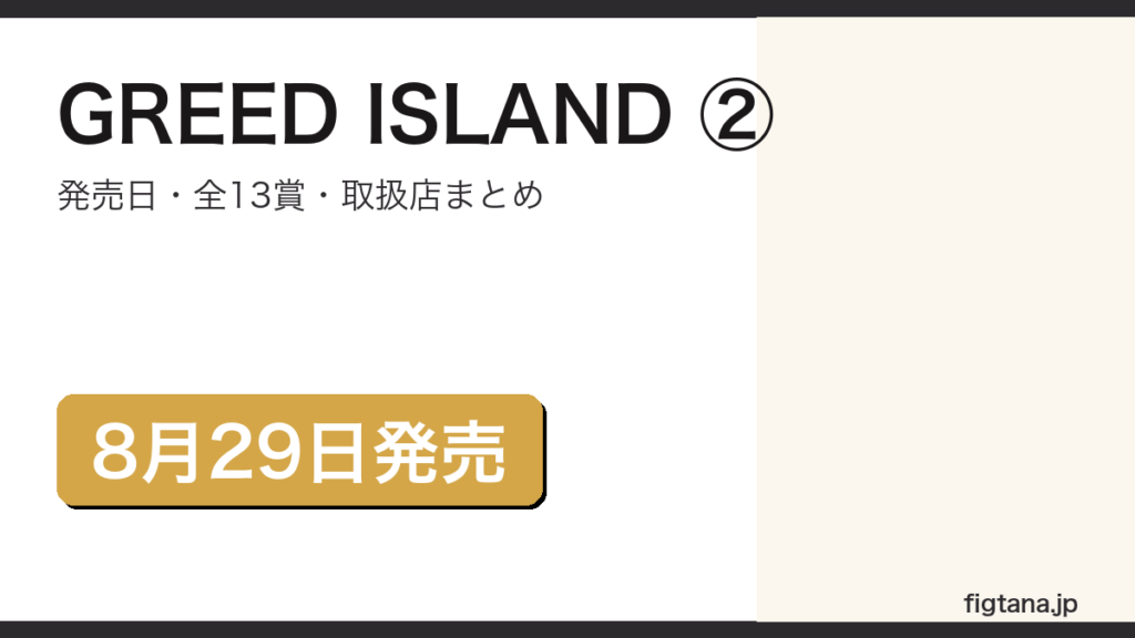 一番くじ HUNTER×HUNTER GREED ISLAND ②の発売日と全ラインナップを解説するアイキャッチ画像
