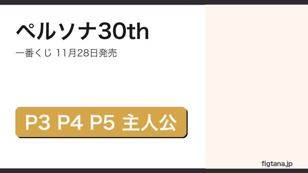 一番くじペルソナ30th ANNIVERSARYの発売情報を伝えるアイキャッチ画像
