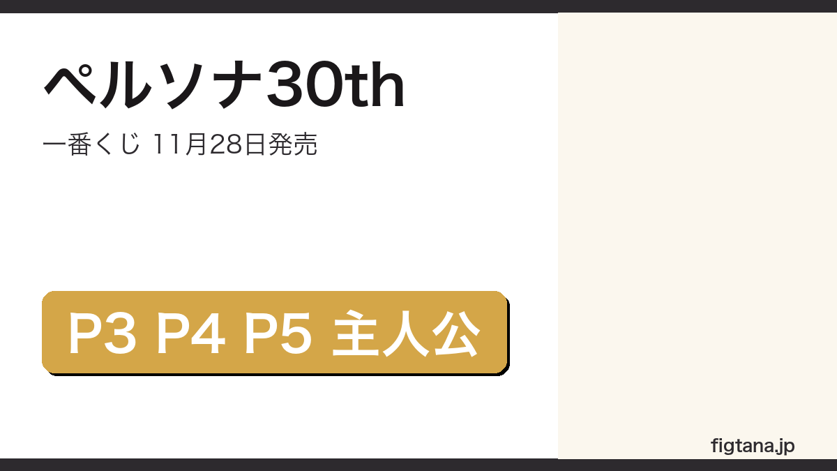 一番くじペルソナ30th ANNIVERSARYの発売情報を伝えるアイキャッチ画像