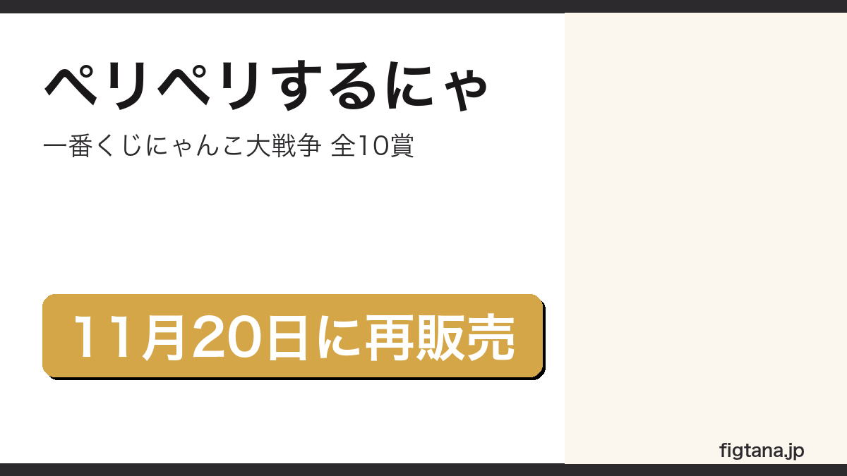 一番くじにゃんこ大戦争みんなでペリペリするにゃの全10賞を解説するアイキャッチ画像