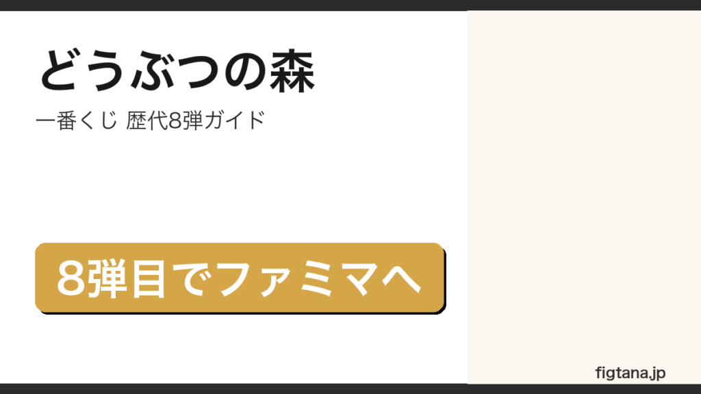 一番くじどうぶつの森の歴代8弾を解説するアイキャッチ画像