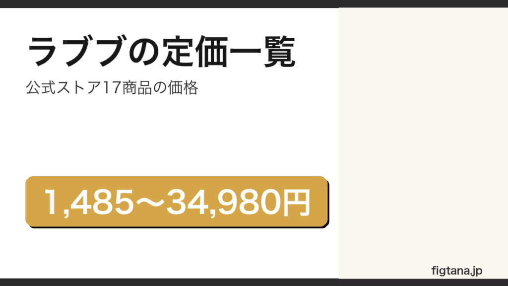 ラブブの公式ストア17商品の定価を解説するアイキャッチ画像