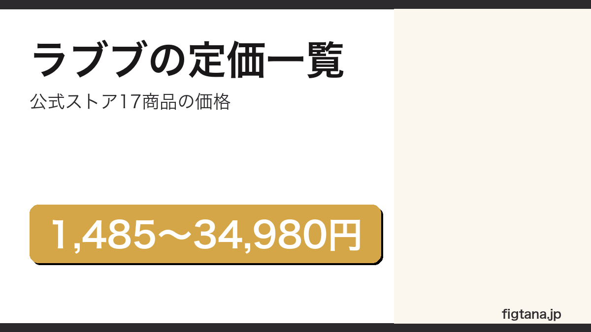 ラブブの公式ストア17商品の定価を解説するアイキャッチ画像