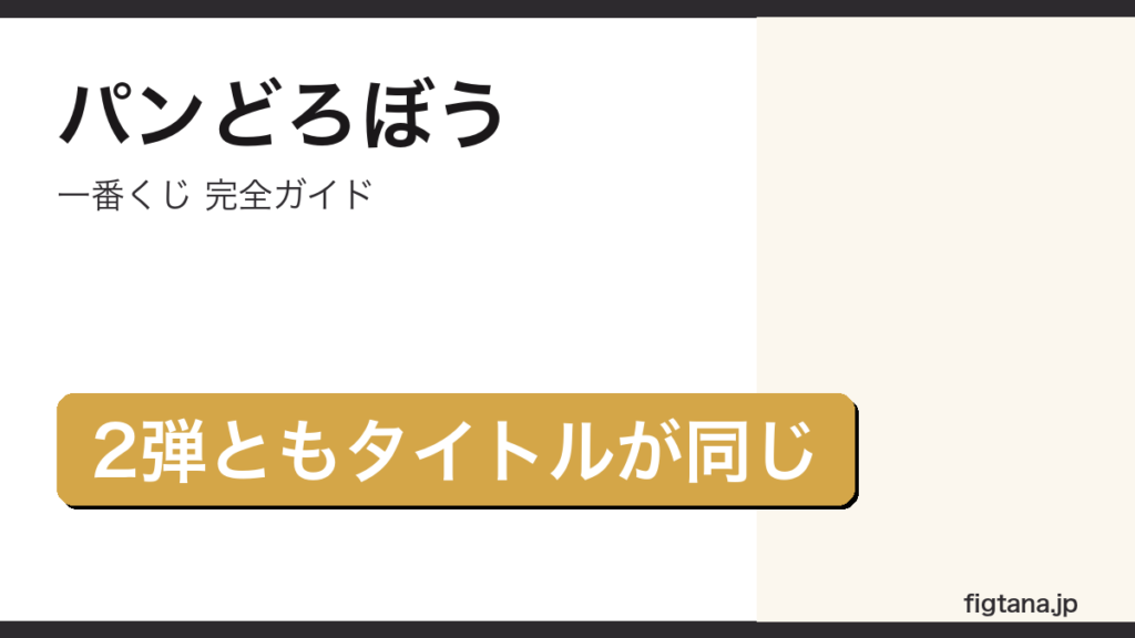 パンどろぼうの一番くじ2弾がタイトルも中身も同じであることを示すアイキャッチ画像
