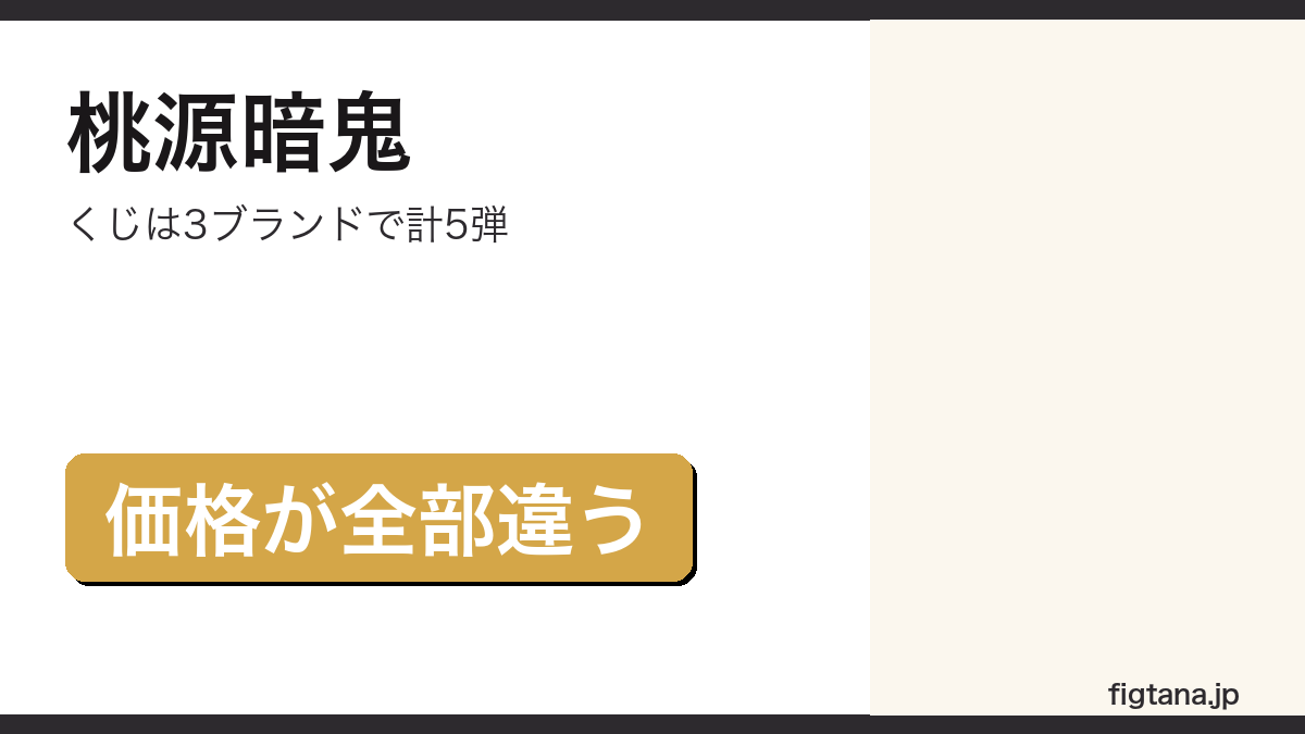 桃源暗鬼のくじが3ブランドで計5弾あり価格が全部違うことを示すアイキャッチ画像