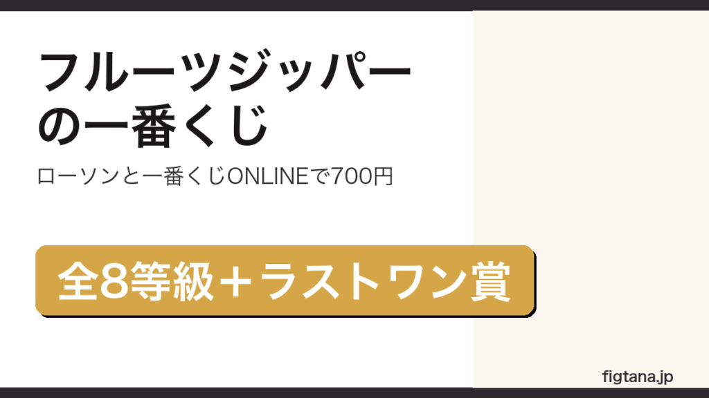 FRUITS ZIPPERの一番くじの基本情報をまとめたアイキャッチ画像