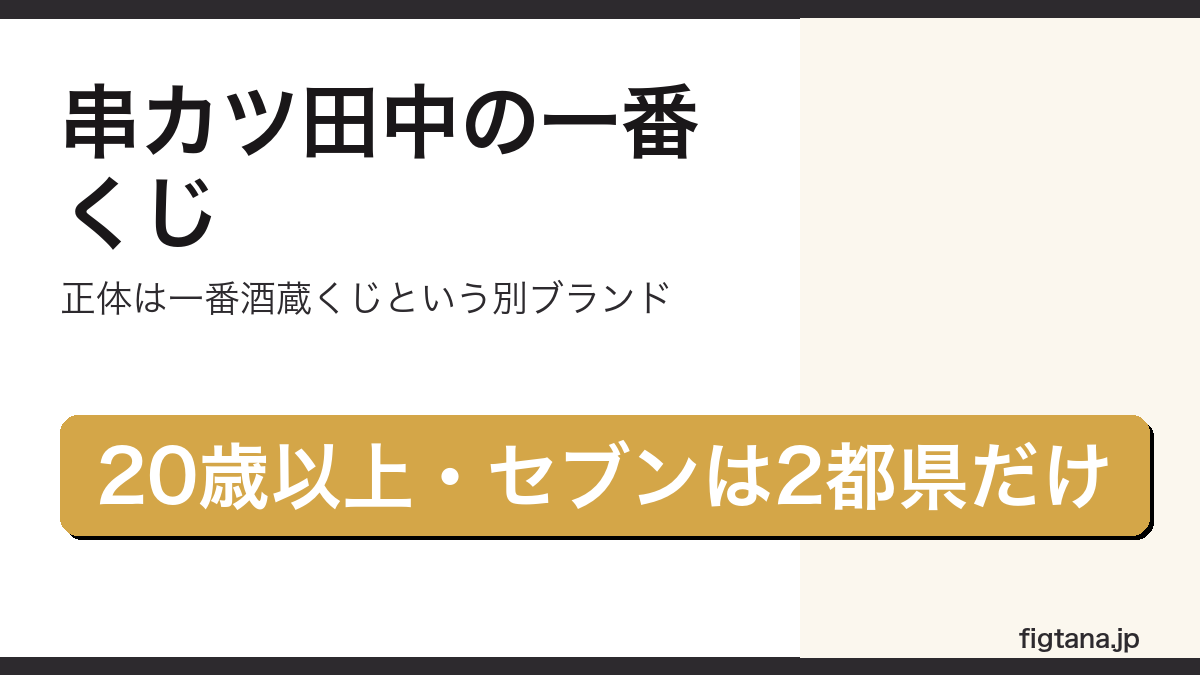 串カツ田中の一番くじが一番酒蔵くじという別ブランドであることを示したアイキャッチ画像
