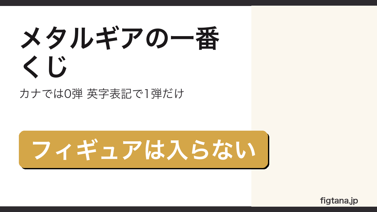 メタルギアの一番くじは1弾だけ｜フィギュアが入らない全8賞と790円の